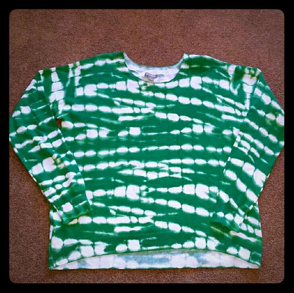 Green tie dye sweater